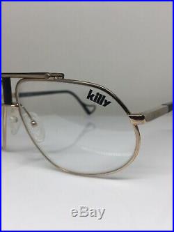 Vintage Jean Claude Killy 470 Aviator Eyeglasses M. 470 Shiny Gold & Black 65mm