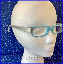 Vintage Kirk Original Eyeglasses Blue Acetate & Metal Made France 14m/s Seb