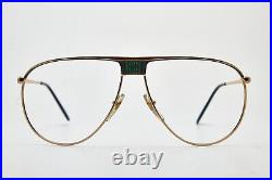 Vintage LACOSTE eyeglasses 191 65 Green/Polished Golden glasses aviator googles