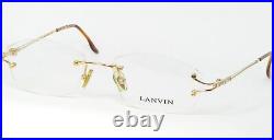 Vintage Lanvin PARIS 2208 004 GOLD EYEGLASSES GLASSES RIMLESS 51-16-130mm France