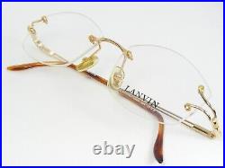 Vintage Lanvin PARIS 2208 004 GOLD EYEGLASSES GLASSES RIMLESS 51-16-130mm France