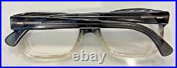 Vintage Large Gray Clear thick eyeglass frame France B&B 44x20 5.5 temp