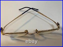 Vintage Louis F. Lamy eyeglasses cats eye gold metal frames