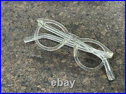 Vintage Lunettes Panto 1950 French Eyeglasses Crystal Clear Acetate