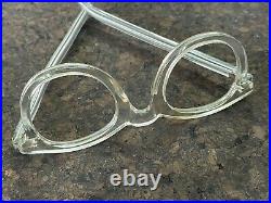 Vintage Lunettes Panto 1950 French Eyeglasses Crystal Clear Acetate