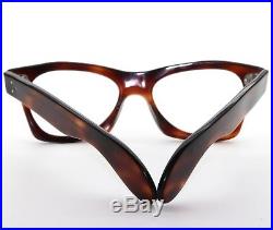Vintage MID Century France Demi Amber Horn Rim Eyeglass Buddy Holly Faosa Style