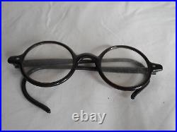 Vintage Mid Century Modernist Round Art Deco Eyeglasses Glasses with Case