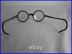 Vintage Mid Century Modernist Round Art Deco Eyeglasses Glasses with Case