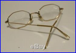 Vintage Morel 14K GF Octagonal Gold Prescription Eyeglasses Made in France