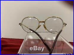 Vintage Must de Cartier Two Tone Gold Glasses Aviator Frames 54x16 Box + Papers