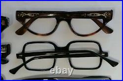 Vintage NEW OLD STOCK 60s CAT EYE & Horn Rim Eyeglasses Frame France lot (12)