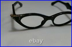 Vintage NEW OLD STOCK 60s Cat Eye Eyeglasses Frame France 42-20-135 Rhinestones