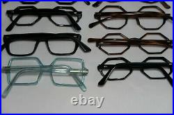 Vintage NEW OLD STOCK 60s Geometric Hexagon Eyeglasses Frame France lot (12)