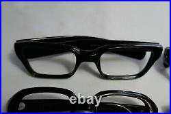 Vintage NEW OLD STOCK 60s THICK HORN RIM Black Eyeglasses Frame France lot (6)