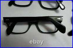 Vintage NEW OLD STOCK 60s THICK HORN RIM Black Eyeglasses Frame France lot (6)