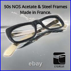 Vintage NOS 50's Acetate & Steel Eyeglass Frames Size 44-20 Made in France