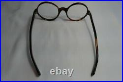 Vintage NOS 60s A. S. Tortoise Round Eyeglass Panto Frames France 46/21