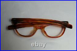 Vintage NOS 60s Cat Eye Eyeglass Frames France 46-22-143 Rust Straight Arm