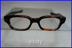 Vintage NOS 60s Eyeglass Rectangle FRAME FRANCE Horn Rim 48-22-145 THICK
