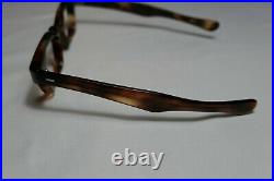 Vintage NOS 60s Eyeglass Rectangle FRAME FRANCE Horn Rim 48-22-145 THICK
