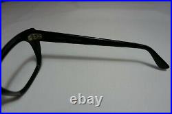 Vintage NOS 60s Horn Rim Cat Eye Black Eyeglass Frame France 46-22-140