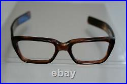 Vintage NOS 60s Horn SWANK FRAME FRANCE MISTER ED Eyeglasses 46-21-145 THICK