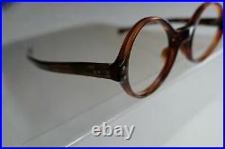 Vintage NOS 60s Tortoise Round Eyeglass Panto Frames France 42/20