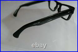 Vintage NOS Hipster Thick Black PAUL Horn Rim Eyeglass Frame France Indent 50/22