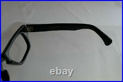 Vintage NOS Hipster Thick Black PAUL Horn Rim Eyeglass Frame France Indent 50/22