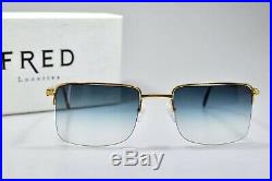Vintage Occhiali Da Sole Fred Jamaique Sunglasses Eyeglasses Lunette Frame Gold