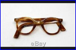 Vintage Panto 1950 French France Eye Glasses Brown Lunettes Thick Eyeglasses 1