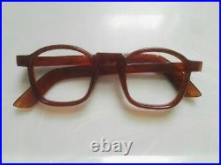Vintage Panto 1950 French France Eye Glasses Brown Lunettes Thick Eyeglasses 1