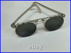 Vintage Panto 1950s French Eyeglasses crystal clear Lunettes 40-20