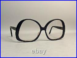 Vintage Pierre Cardin Dark Blue Oversized Acetate Eyeglasses Frame France #148