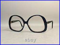Vintage Pierre Cardin Dark Blue Oversized Acetate Eyeglasses Frame France #148