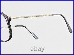 Vintage Rembrand France Grey SNAKE SKIN Braided Silver & Gold Aviator Eyeglasses