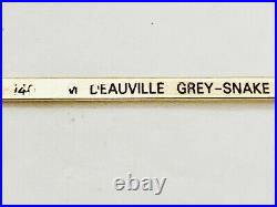 Vintage Rembrand France Grey SNAKE SKIN Braided Silver & Gold Aviator Eyeglasses