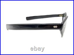Vintage Retro Black Cat Eye Eyeglasses Gray Lens 145 France Designer Women