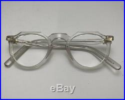 Vintage Round Crown Top Panto Crystal Acetate Eyeglass Frame NOS 42-18 150 mm