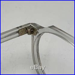 Vintage Round Crown Top Panto Crystal Acetate Eyeglass Frame NOS 42-18 150 mm