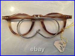 Vintage Round Panto 1950 French Eyeglasses Tortoise Brown New old stock Lunettes