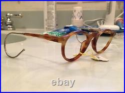 Vintage Round Panto 1950 French Eyeglasses Tortoise Brown New old stock Lunettes
