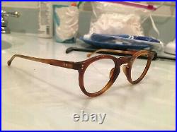 Vintage Round Panto 1950 French France Eye Glasses Brown Lunettes Eyeglasses 3