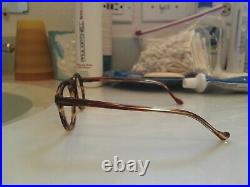 Vintage Round Panto 1950 French France Eye Glasses Brown Lunettes Eyeglasses 50