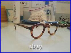 Vintage Round Panto 1950 French France Eye Glasses Brown Lunettes Eyeglasses 50