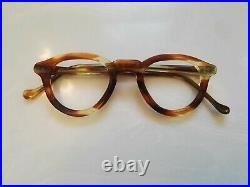 Vintage Round Panto 1950 French France Eye Glasses Brown Lunettes Eyeglasses 7