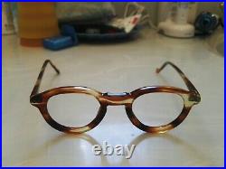 Vintage Round Panto 1950 French France Eye Glasses Brown Lunettes Eyeglasses 7