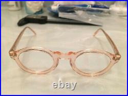 Vintage Round Panto 1950 French France Eye Glasses Pink Lunettes Eyeglasses 92
