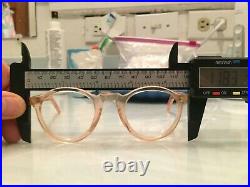 Vintage Round Panto French France Eye Glasses peach pink Lunettes Eyeglasses 50s