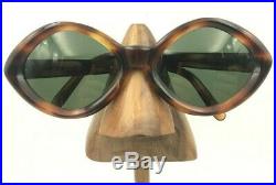 Vintage S. S. Frolic Tortoise Brown Rhombus Horn-Rimmed Eyeglasses Frames France